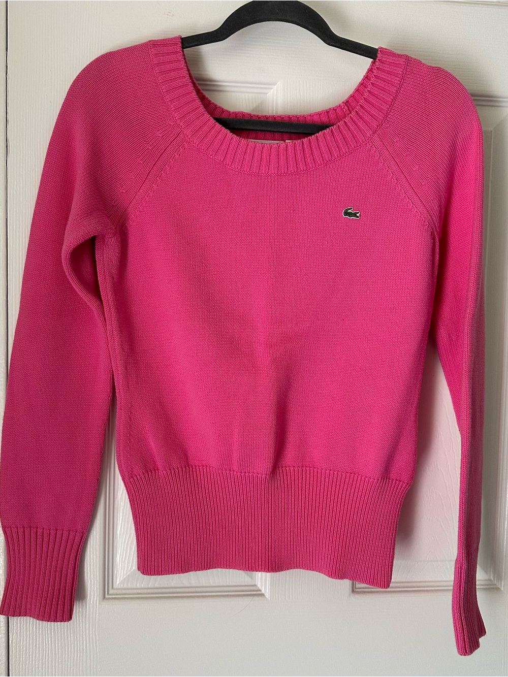 Lacoste Pink Scoop Neck Crewneck Sweater